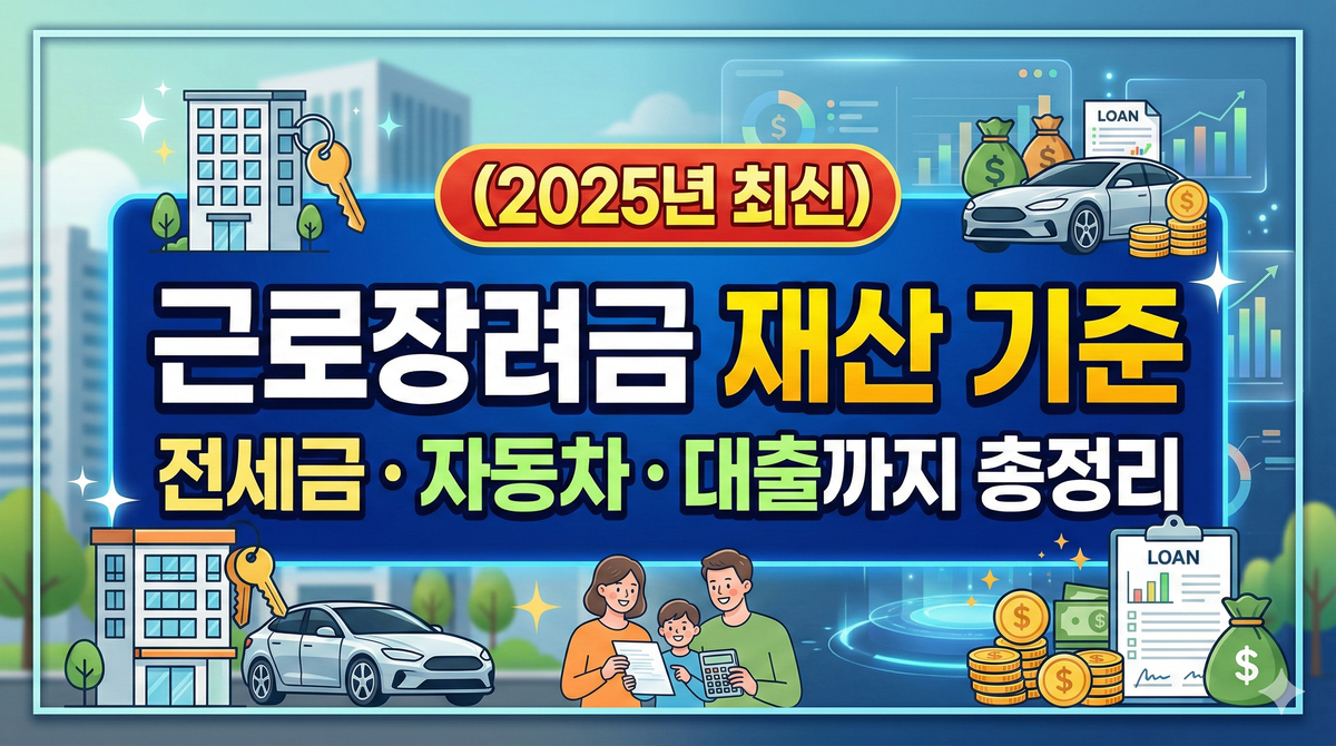 근로장려금 재산 기준, 전세금 / 자동차 / 대출까지 총정리 (2026년 최신)